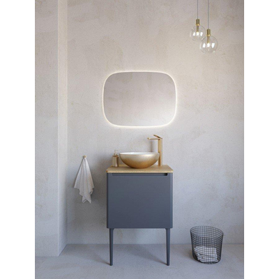 Crosswater Circus Waskom - 40x40x15cm - rond - binnenkant Mat cru - buitenkant Geborsteld messing (goud)