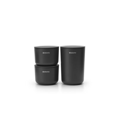 Brabantia ReNew Opbergpotjes - set van 3 - donker grijs