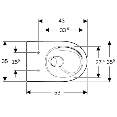 GeberitiCongeberit icon wand -wc diepspoel, gesloten vorm, turboflushWit
