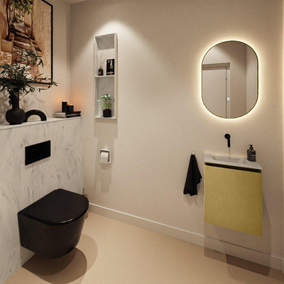 MONDIAZ TURE-DLUX 40cm toiletmeubel Oro. EDEN wastafel Opalo positie midden. Zonder kraangat.