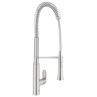 GROHE K7 Keukenkraan - hoog - 2 straalsoorten - met profesionele handdouche - supersteel geborsteld