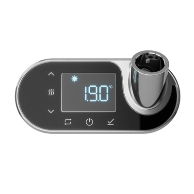 Plieger Nexus thermostaat 14x6.6x6cm ovaal chroom/zwart