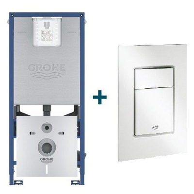 GROHE Rapid SLX inbouwreservoir met 3-in-1 set frame inclusief GROHE Skate cosmopolitan bedieningsplaat wit