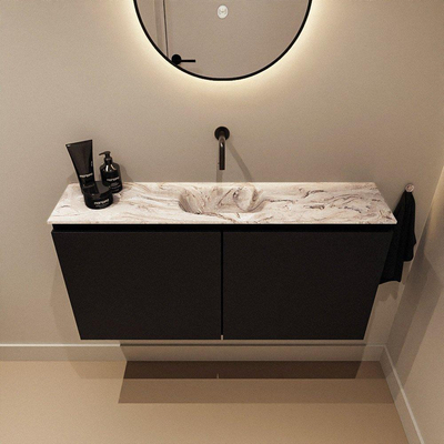 MONDIAZ TURE-DLUX 100cm toiletmeubel Urban. EDEN wastafel Glace positie midden. Zonder kraangat.