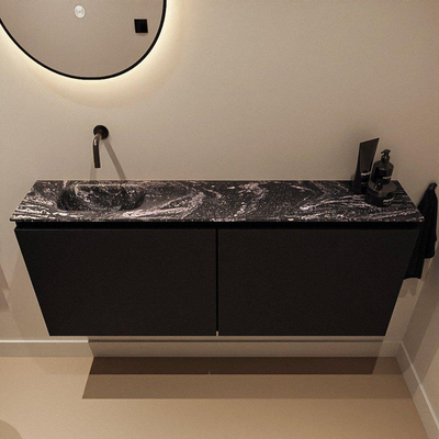 MONDIAZ TURE-DLUX 120cm toiletmeubel Urban. EDEN wastafel Lava positie links. Zonder kraangat.
