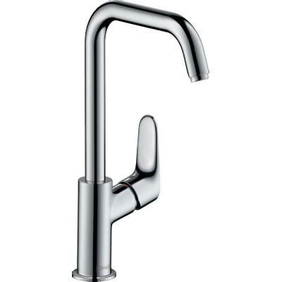 Hansgrohe Focus E2 wastafelkraan met hoge draaibare uitloop inclusief ComfortZone 240 chroom