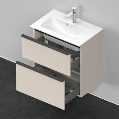 Duravit D-Neo wastafelonderkast 61x62.5x37.2cm 2 lades Taupe Mat