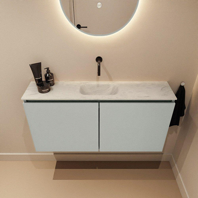 MONDIAZ TURE-DLUX 100cm toiletmeubel Greey. EDEN wastafel Opalo positie midden. Zonder kraangat.