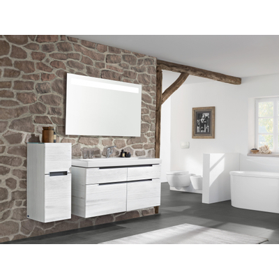 Villeroy & Boch Subway 2.0 wastafelonderkast 128.7x59cm 4 lades White wood