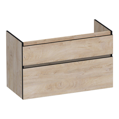 BRAUER Delight Edge wastafelonderkast 100 2 softclose lades - greeploos - 1 sifon uitsparing - Forest Wheat TWEEDEKANS