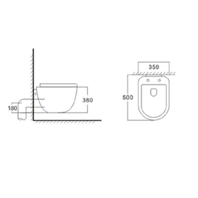 Best Design Quali wandcloset 50 cm incl.zitting