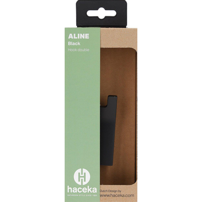 Haceka Aline Handdoekhaak - dubbel - zwart