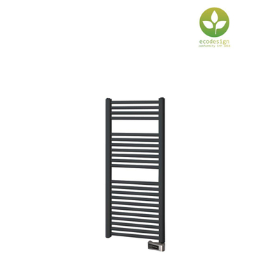 Plieger Palermo-EL III/Fischio elektrische designradiator horizontaal 1111x500mm 500W donkergrijs structuur