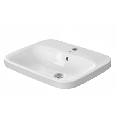 Duravit DuraStyle inbouwwastafel met overloop met kraangat 56x45.5cm met wondergliss wit