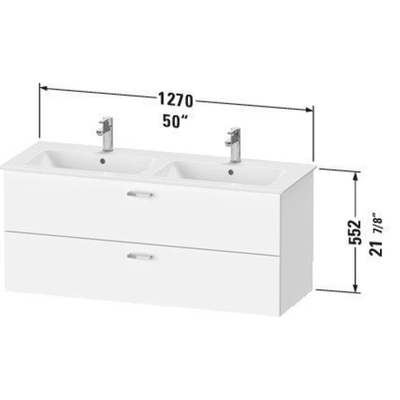 Duravit Xbase Wastafelonderkast Hangend 1275X552X475Mm 2 Lades