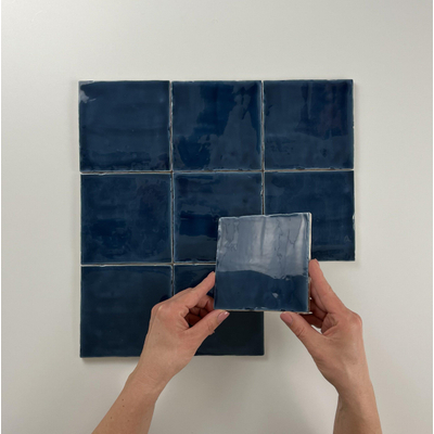 By Goof wandtegel - 13x13cm - 10mm - Vierkant - Marine blauw Glans