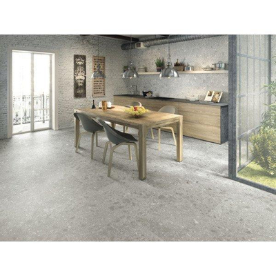 Baldocer Ceramica Nover wand- en vloertegel - 60x60cm - 9.5mm - Vierkant - gerectificeerd - Terrazzo - Grijs mat