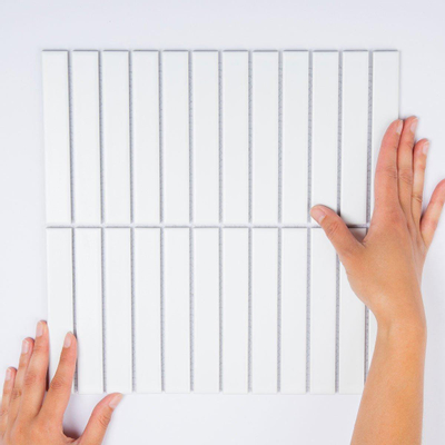 The Mosaic Factory Sevilla mozaïektegel - 29.6x30cm - wand en vloertegel - Rechthoek - Porselein White Mat