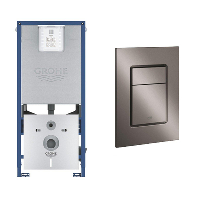 GROHE Rapid SLX inbouwreservoir met 3-in-1 set frame inclusief GROHE Skate cosmopolitan bedieningsplaat Hard Graphite