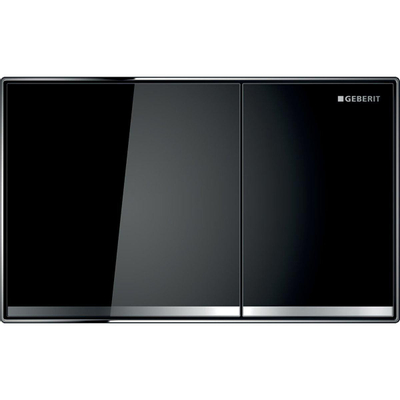 Geberit Sigma60 bedieningsplaat - 2-toets spoeling - vierkant - glas zwat