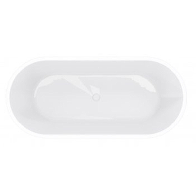 Wiesbaden Libero vrijstaand ligbad 178 x 80 cm acryl glans wit met waste wit glans