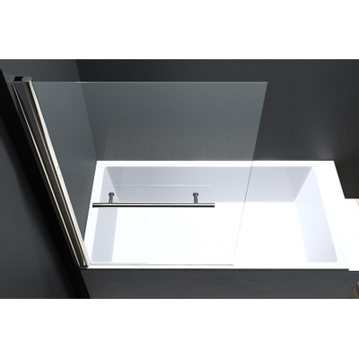 Best Design Erico badwand 80x140cm NANO glas 6mm met handdoekbeugel chroom