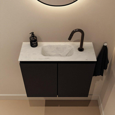 MONDIAZ TURE-DLUX 60cm toiletmeubel Urban. EDEN wastafel Opalo positie midden. Met 1 kraangat.