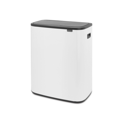 Brabantia Bo Touch Bin Afvalbak - 2x30 liter - 2 kunststof binnenemmers - wit
