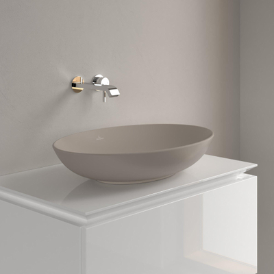 Villeroy & Boch Loop & Friends Opzetwastafel - 62 x 42 x 12 cm - Almond CeramicPlus - met overloop