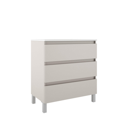 Adema Chaci PLUS Wastafelonderkast - 80x86x46cm - 3 lades - Geintegreerde greep - MFC - cotton