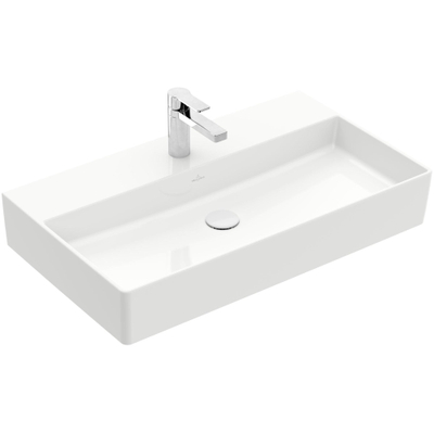 Villeroy & Boch Memento 2.0 wastafel onderzijde geslepen 80x47cm zonder overloop 1 kraangat ceramic+ wit