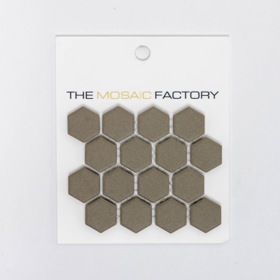 SAMPLE The Mosaic Factory London mozaïektegel 2.3x2.6x0.5cm voor vloer voor binnen en buiten Zeshoek Keramiek Donker Grijs