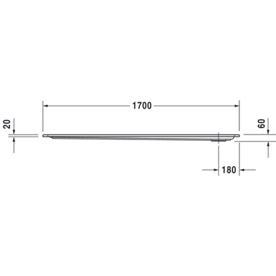 Duravit Starck Slimline douchebak acryl rechthoekig 170x90x6cm wit