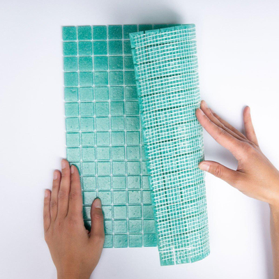 The Mosaic Factory Amsterdam mozaïektegel - 32.2x32.2cm - wand en vloertegel - Vierkant - Glas Jade Green Mat