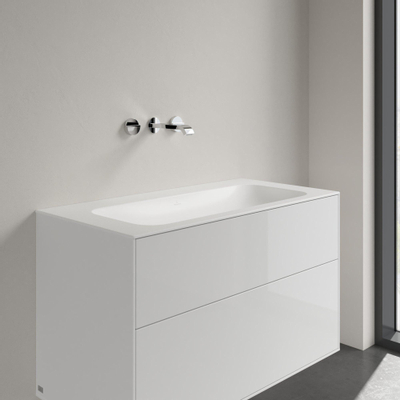 Villeroy & boch Finion meubelwastafel 100x50 zonder kraangat zonder overloop stonewhite Ceramic+ stone white