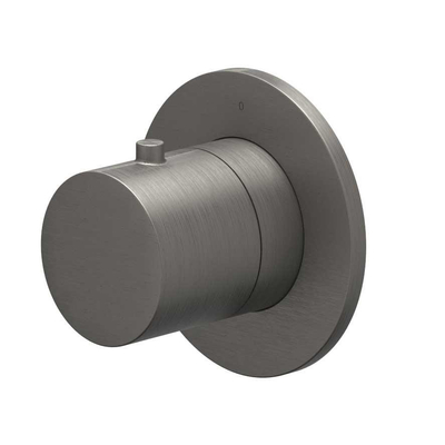 IVY Bond Afbouwdeel - voor douchekraan - doorstroom - stopkraan - symmetry - rond rozet - Geborsteld metal black PVD