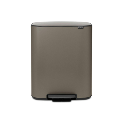 Brabantia Bo Pedaalemmer - 60 liter - kunststof binnenemmer - platinum