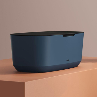 Tiger Tess Opbergbox met deksel vrijstaand Blauw Zwart