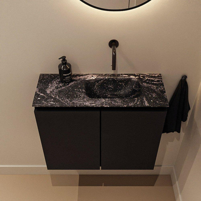 MONDIAZ TURE-DLUX 60cm toiletmeubel Urban. EDEN wastafel Lava positie rechts. Zonder kraangat.