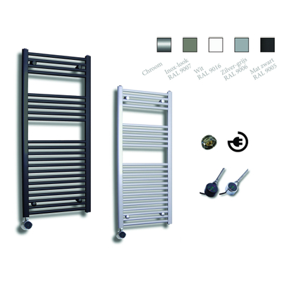 Sanicare Elektrische Design Radiator - 111.8 x 60 cm - 533 Watt - thermostaat chroom linksonder - chroom