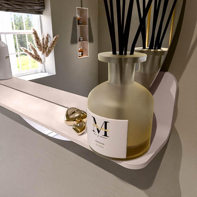 Mondiaz SPOT Badkamerspiegel - rond 70cm - spiegelplanchet - kleur Rosee