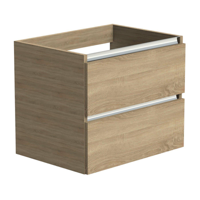 Thebalux onderkast type1 60cm 2x lade greeploos 2x aluminium greeplijst 1x uitsparing incl witte sifonset