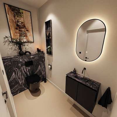MONDIAZ TURE-DLUX 60cm toiletmeubel Urban. EDEN wastafel Lava positie midden. Zonder kraangat.