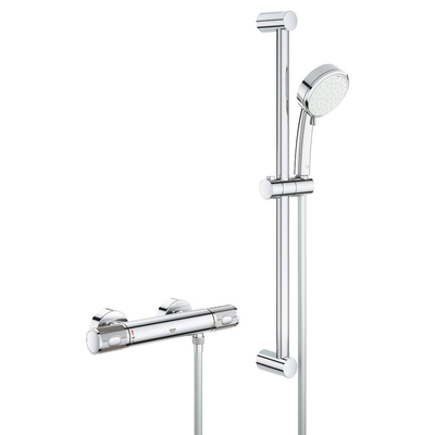 GROHE Grohtherm thermostatische opbouw douchemengkraan met glijstang en regendouche chroom