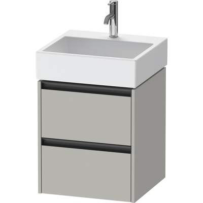 Duravit Ketho 2 wastafelonderbouwkast - 2 laden - 48.4x46x54.9cm - grepen antraciet - betongrijs mat
