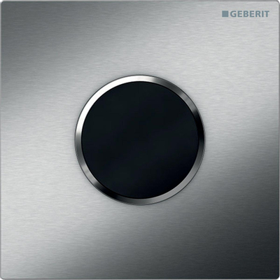 Geberit type 10 urinioir bedieningsplaat - batterij - ronde knop - rvs geb./gepolijst/e-to-cl