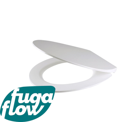 FugaFlow Efficiente Acces Closetzitting - quickrelease - softclose - Duroplast - 42.5x37.5x4.3cm - wit glanzend