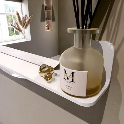 Mondiaz SPOT Badkamerspiegel - rond 100cm - spiegelplanchet - kleur Talc