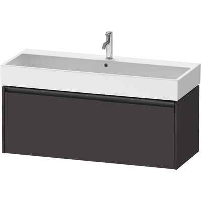 Duravit Ketho 2 wastafelonderbouwkast met 1 lade voor enkele wastafel 118.4x46x44cm met greep antraciet grafiet supermat