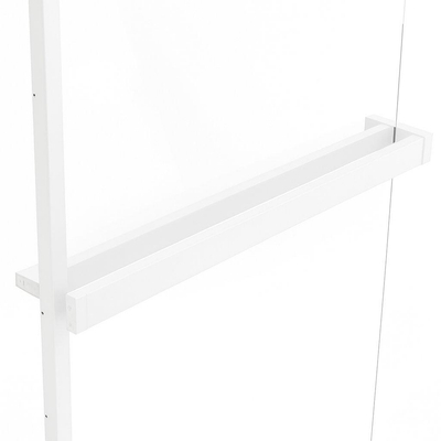 Fortifura Galeria handdoekrek voor inloopdouche - klemmen - inkortbaar - mat wit